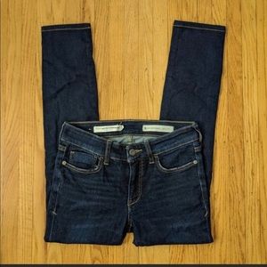 Anthropologie Pilcro and the Letterpress Mid-Rise Dark Wash Blue Skinny Jeans